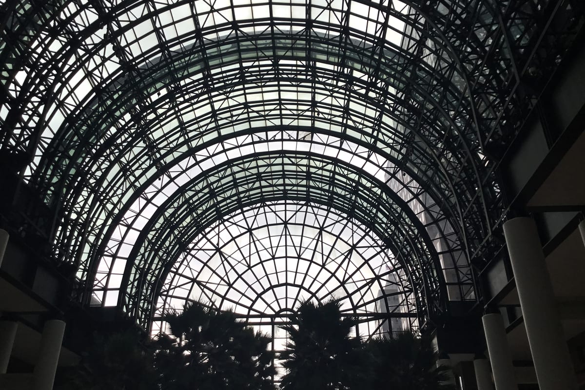 Building atrium and common area maintained for residents and tenants